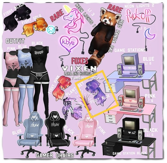 Foxes - Vixen - Fishy - Blue