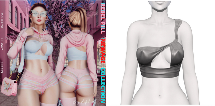 Rebelpill - NewAge Collection Top Light Grey