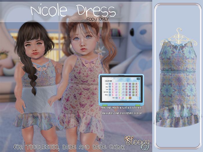 Sleepy. Nicole Dress Pattern Blue
