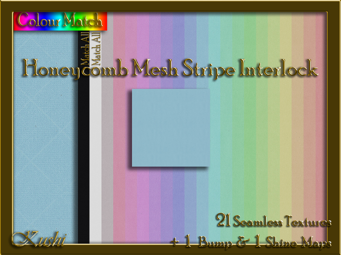 Second Life Marketplace - Honeycomb Mesh Stripe Interlock Solid ...