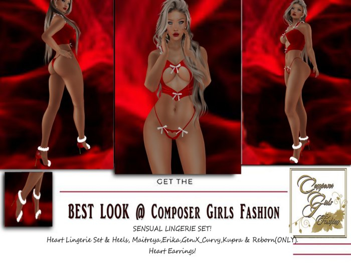 !CGF-*Red Valentine* Lingerie Set