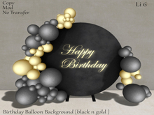 Birthday Balloon Background [black n gold ] By Snuggles 