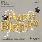 Happy Birthday Balloons [ Gold] 