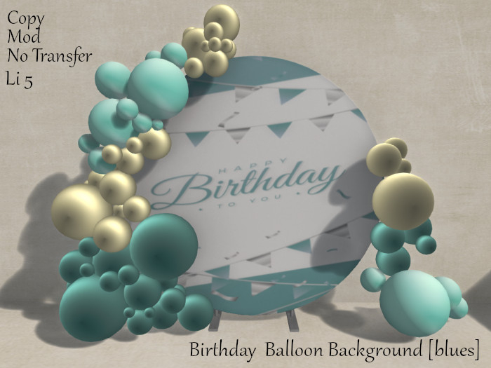 Birthday  Balloon Background [blue] By Snuggles 