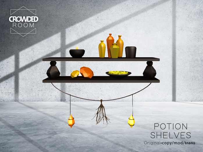 Crowded Room - Spellbound Potion Shelves - Yellow 