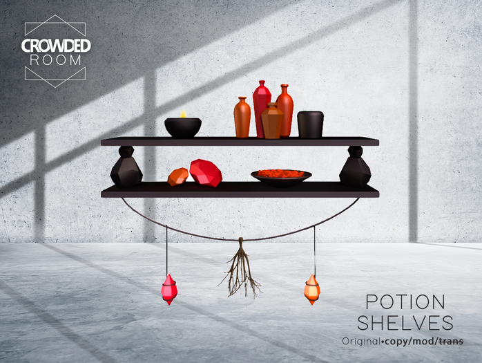 Crowded Room - Spellbound Potion Shelves - Red