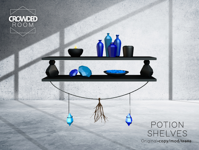 Crowded Room - Spellbound Potion Shelves - Blue