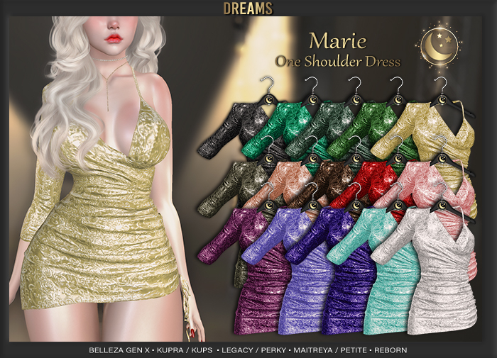 - DS - Marie One Shoulder Dress - FATPACK 1- [ADD]