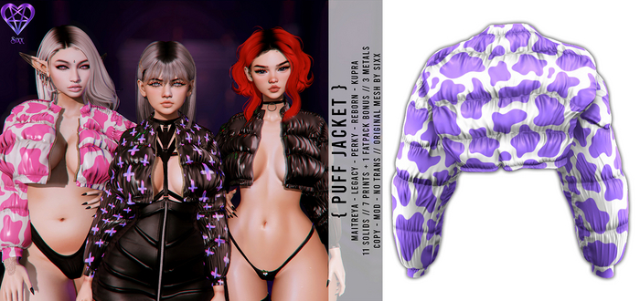 - sixx - Puff Jacket - Purple Cow 