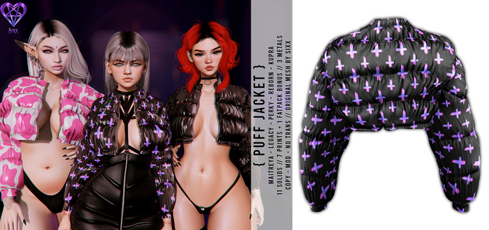 - sixx - Puff Jacket - Crosses