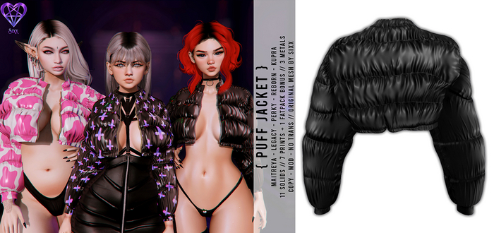 - sixx - Puff Jacket - Black