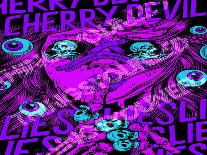 Cherry Devil Trippy Tapestry