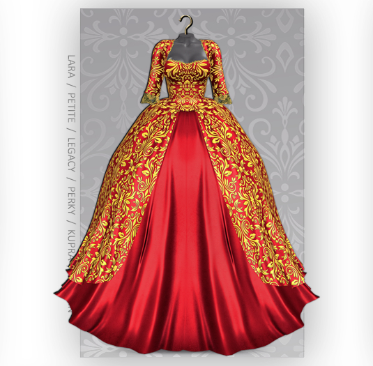 MAAI Veronica gown * GoldO red