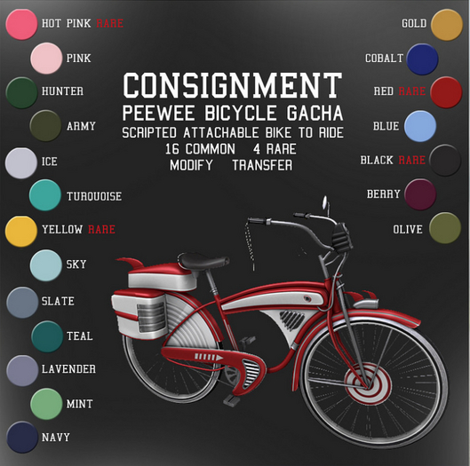 [Con.] Peewee bicycle - yellow RARE