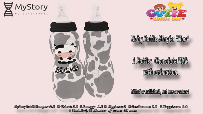 {CLM} Baby Bottle Single- Moo - Orange Juice (MyStory) 25 REZ