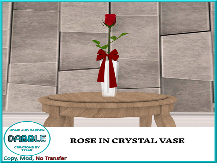 DB ROSE IN CRYSTAL VASE  add me