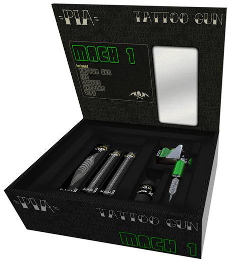::PIA:: Mach 1 Tattoo Gun Box, Green Flake
