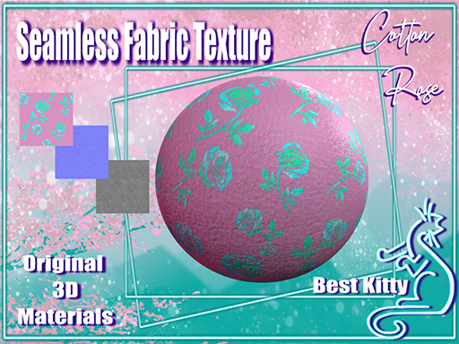 Best Kitty Seamless 3D Textures and Materials: Cotton Fabric Pink Rose