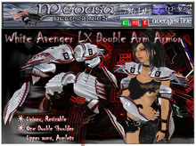 ~ Medusa Accessories ~ White Avenger LX Dual Arm Armor (Boxed)