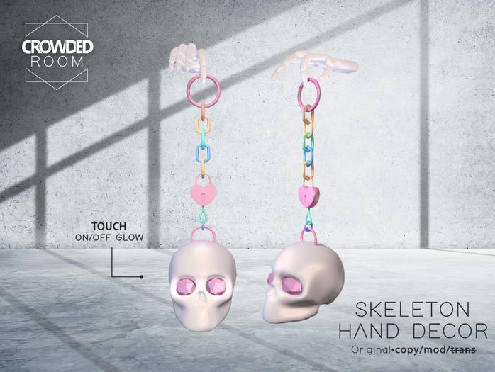 Crowded Room - Skeleton Hand - Skull Light Pastel