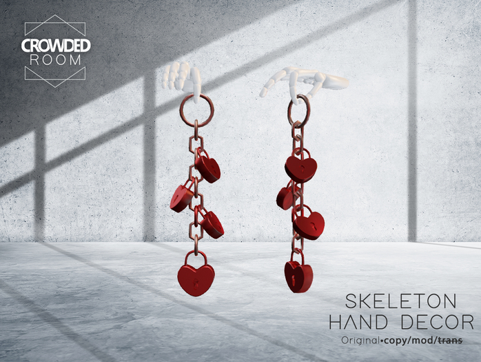 Crowded Room - Skeleton Hand - Love Locks Red