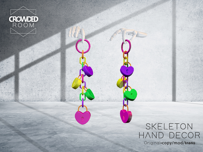 Crowded Room - Skeleton Hand - Love Locks Neon