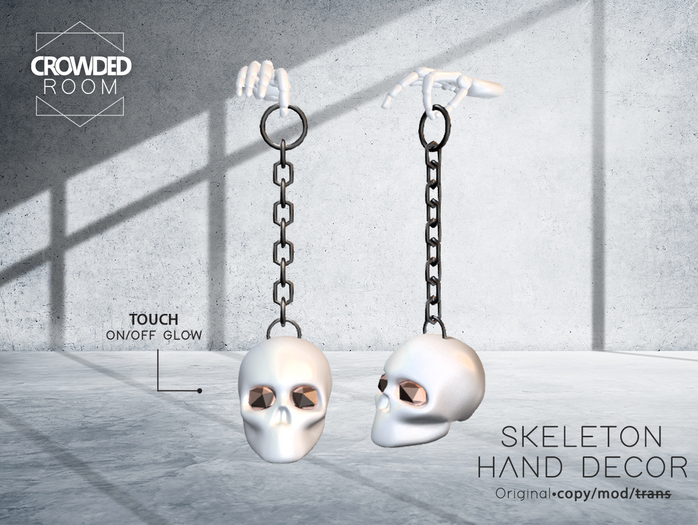 Crowded Room - Skeleton Hand - Skull Light Black