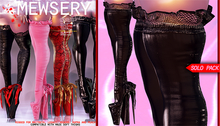 #MEWSERY Candyxo Boots {#1 Leather.Noir} - for MAZE Soft Thighs
