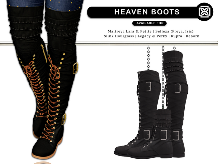 Addams - Heaven - Boots with Ruffle Sock #29