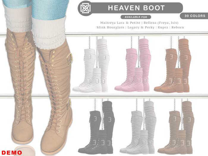 Addams - Heaven - Boots with Ruffle Sock #DEMO