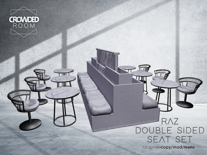 Crowded Room - Raz Double Sided Seat Set - White 