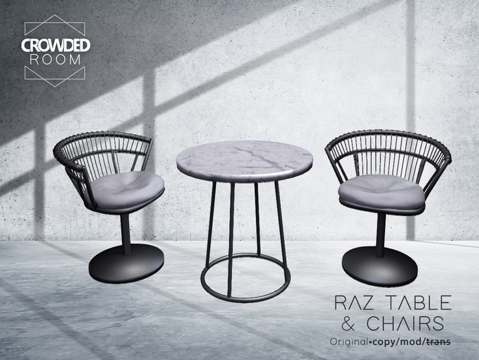 Crowded Room - Raz Table & Chairs - White 