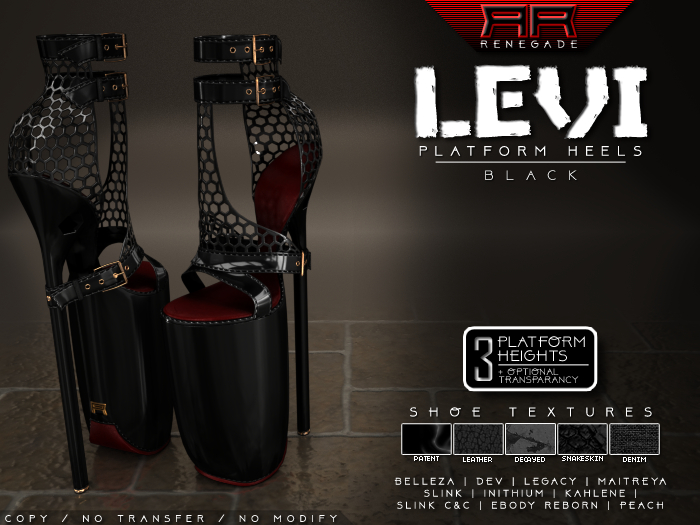 [Renegade] Levi Platform Heels - Black