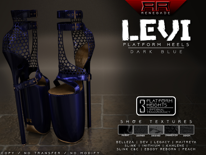 [Renegade] Levi Platform Heels - Dark Blue
