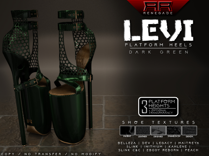 [Renegade] Levi Platform Heels - Dark Green