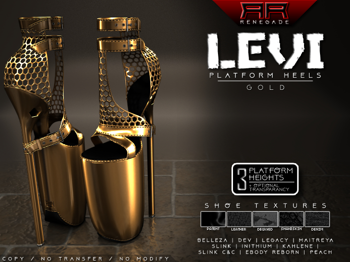 [Renegade] Levi Platform Heels - Gold