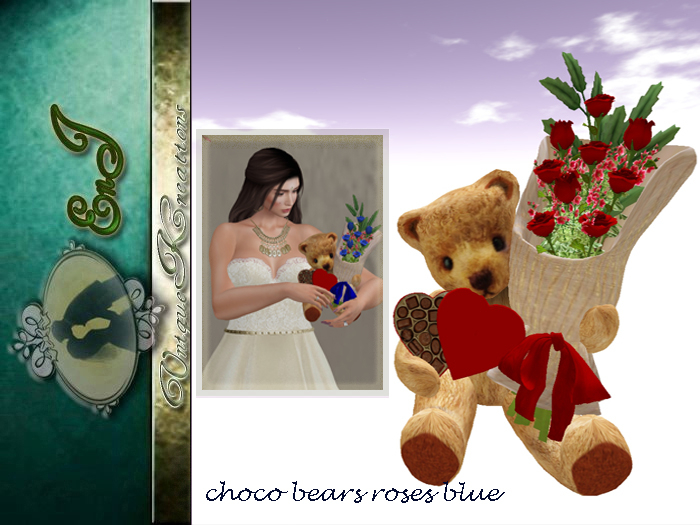 choco bears roses  blue