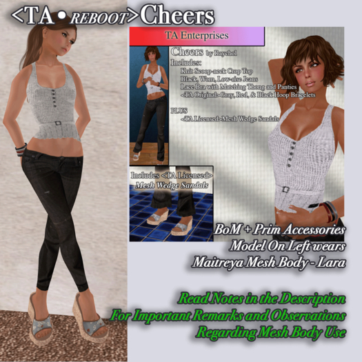 <TA reboot>Cheers with Mesh Wedge Sandals by Raychol
