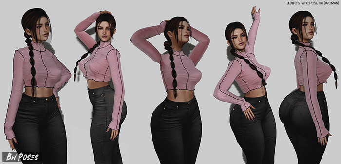 Second Life Marketplace - BW POSES - BENTO STATIC POSE 010 (WOMAN)