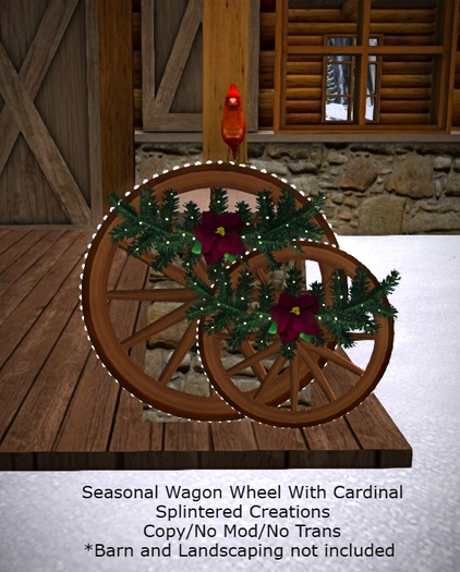 SC: Seasonal Wagon Wheel With Cardinal Boxed