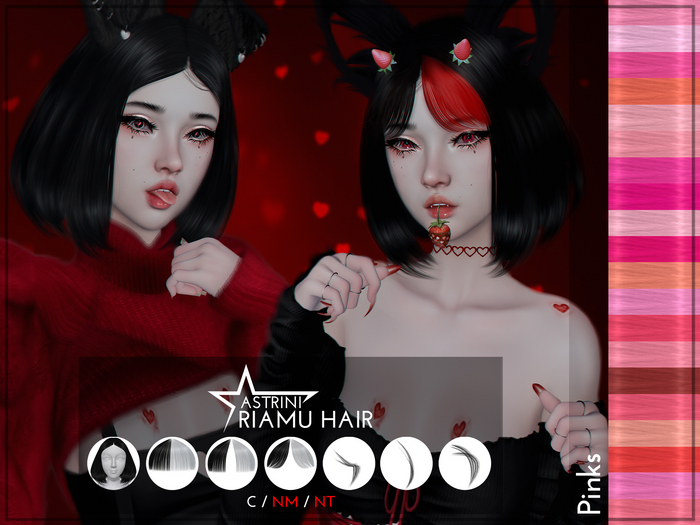 Astrini - Riamu Hair (Pinks) - Short and Voluminous Hairstyle