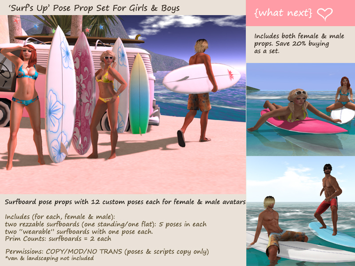 *{what next}'Surf's Up' Pose Set For Boys & Girls - Discounted!