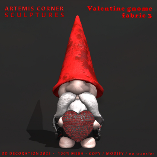 *AC* Valentine gnome fabric 3 