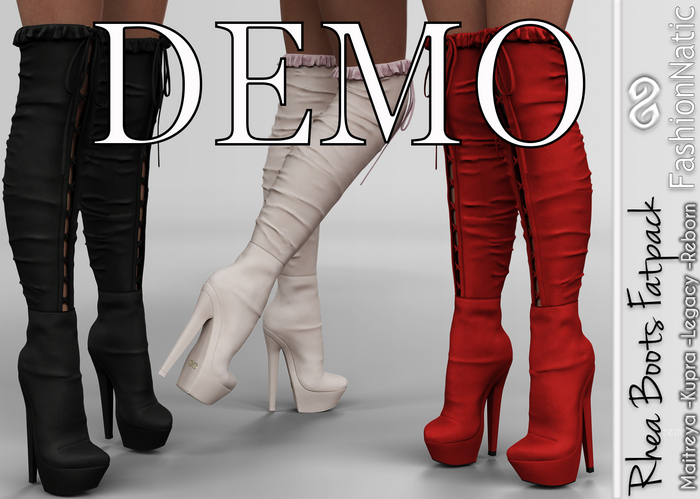 Demo Rhea Boots- Shoes Fatpack - Maitreya Lara, Lara Petite, Kupra Original, Legacy, Reborn - FashionNatic