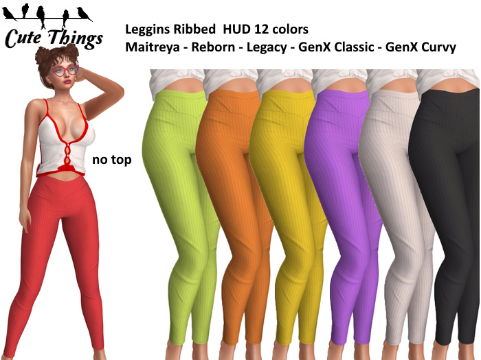 [CT] Ribbed Leggins HUD 12 colors - GenX Classic - GenX Curvy - Reborn - Legacy - Maitreya  DEMO
