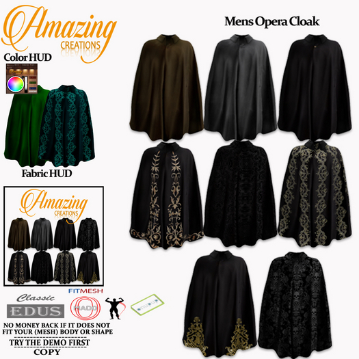 AmAzInG CrEaTiOnS Mens Opera Cloak