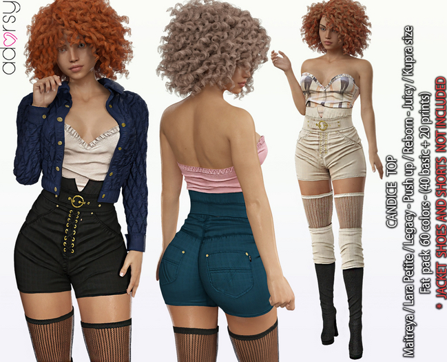 adorsy - Candice Top Fatpack - Maitreya/Legacy/Lara Petite/Kupra/Reborn