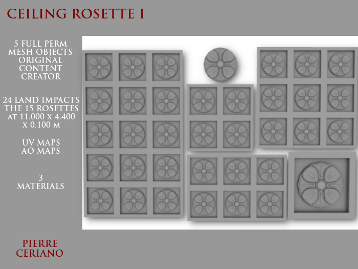Ceiling rosette 1 - 5 FULL PERMS Link-sets