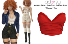 adorsy - Candice Top Deep Red - Maitreya/Legacy/Lara Petite/Kupra/Reborn