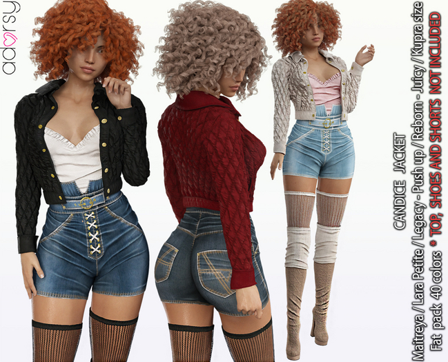 adorsy - Candice Jacket Fatpack - Maitreya/Legacy/Lara Petite/Kupra/Reborn